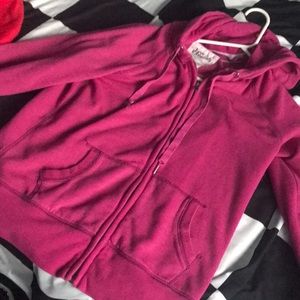 Magenta Zip Up Hoodie